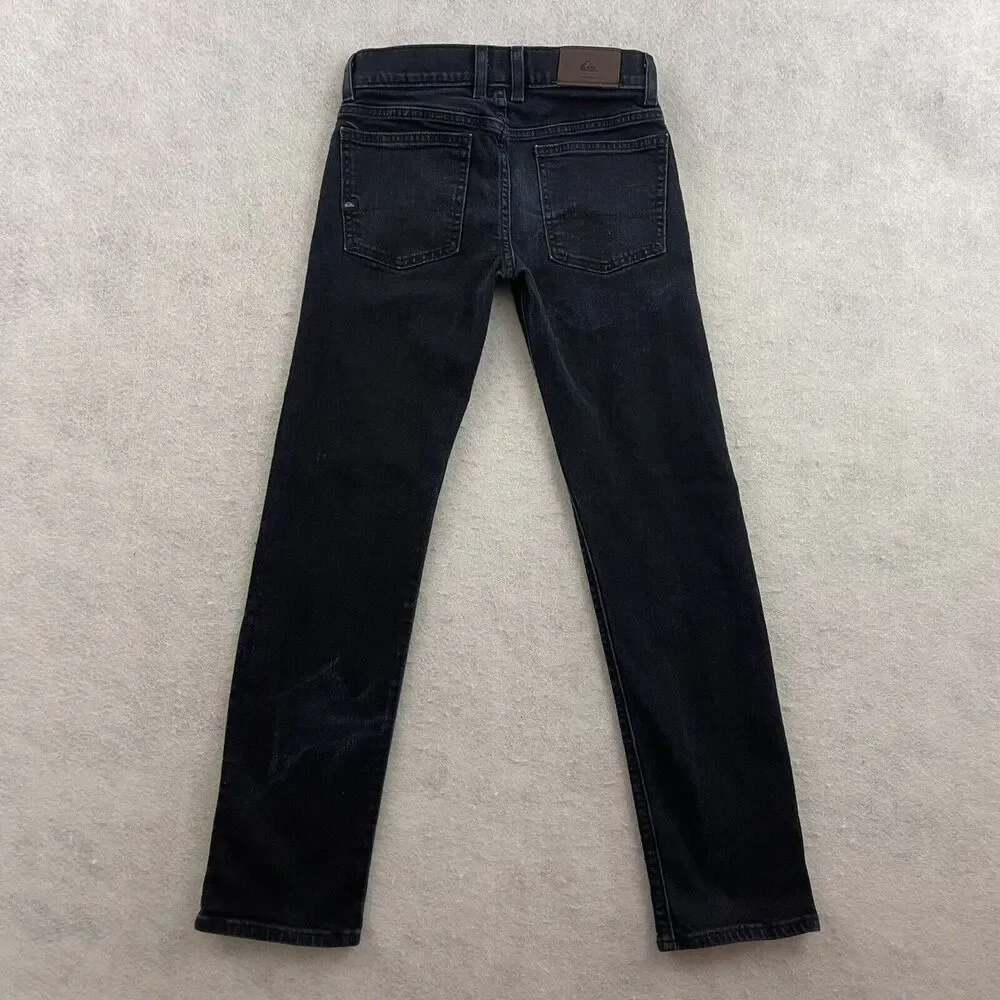 Quiksilver Jeans Womens Size 26 Black Straight Low Rise Dark Wash Denim